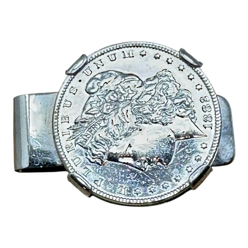 Vintage‎ 1888 Morgan Silver Dollar Pepsi Cola Bottle Cap Money Clip